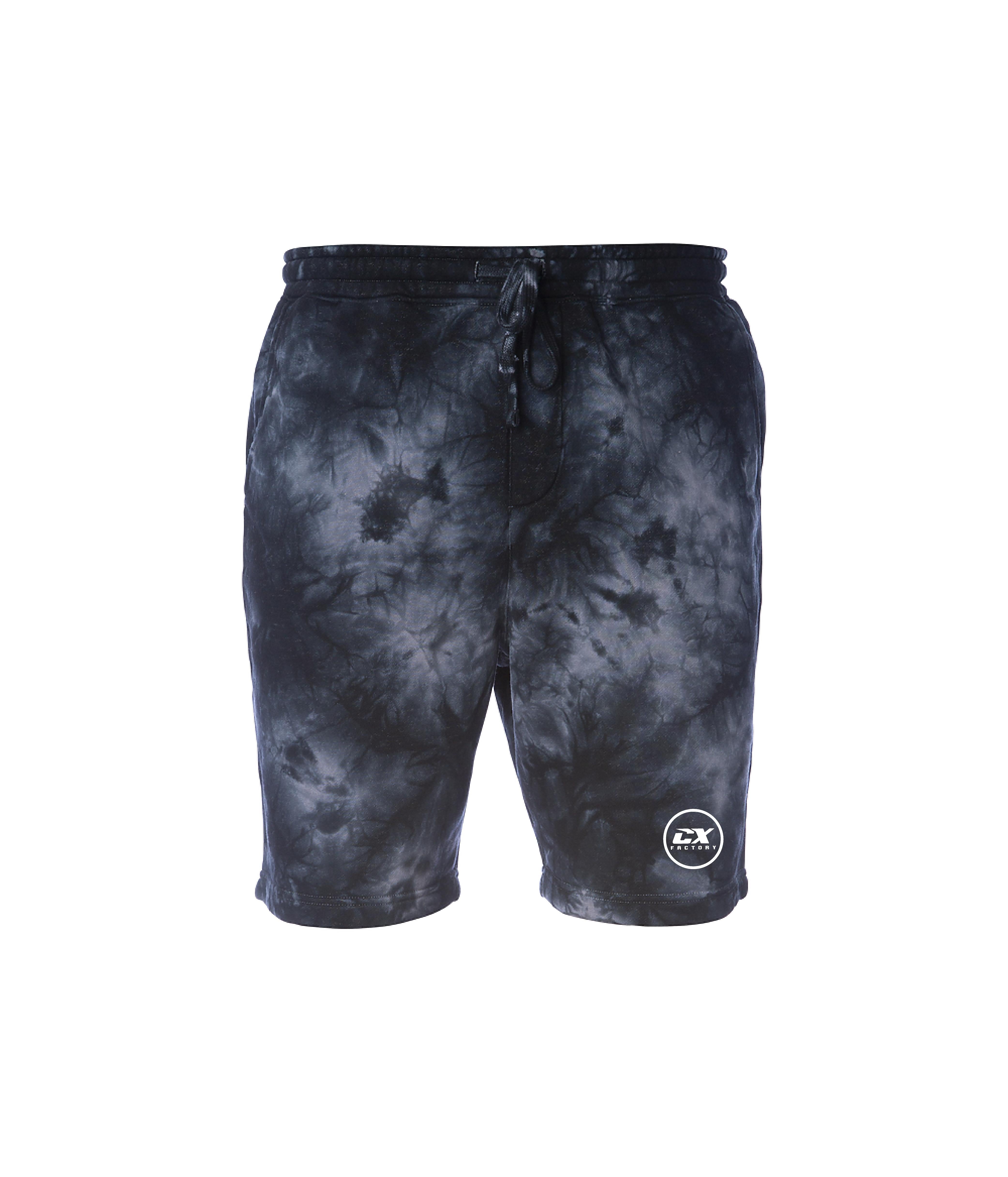 CX Factory Circle Logo Shorts - Black Tie Dye