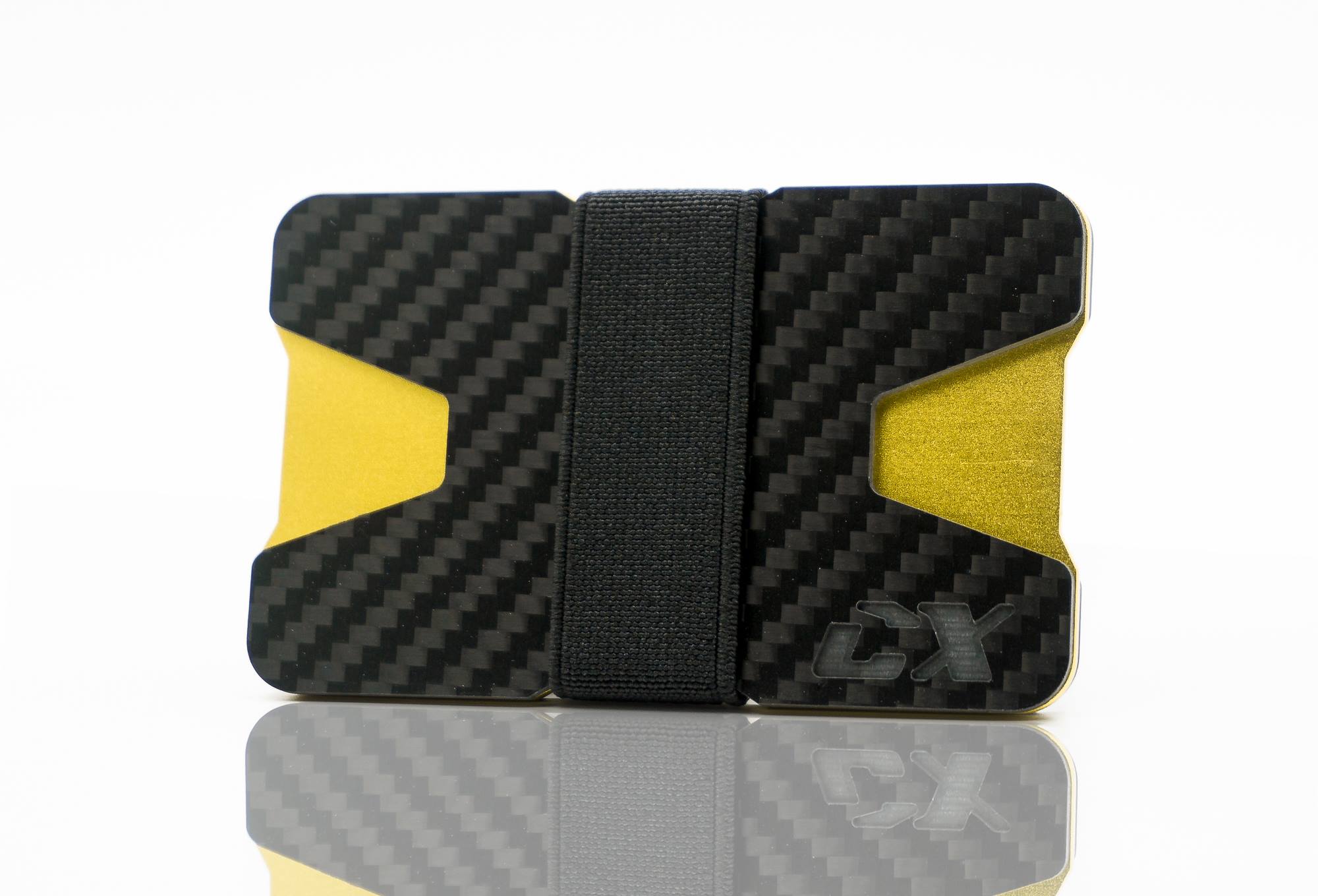 Carbon Fiber CX Wallet & Built-In Bottle Opener - Gold